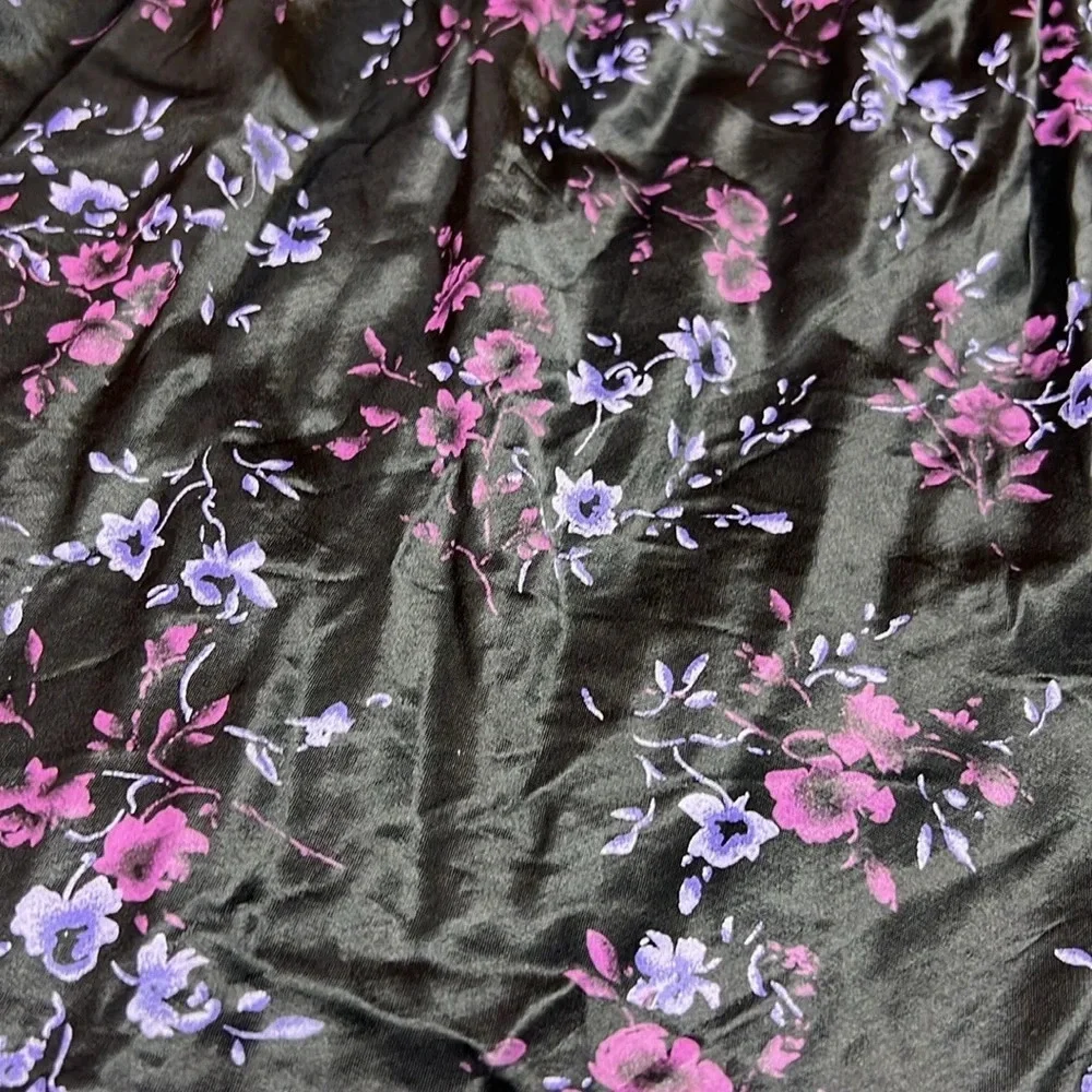 Vintage 90s Y2K TEAZE Girls XL Dark Floral Midi Skirt Whimsigoth Grunge